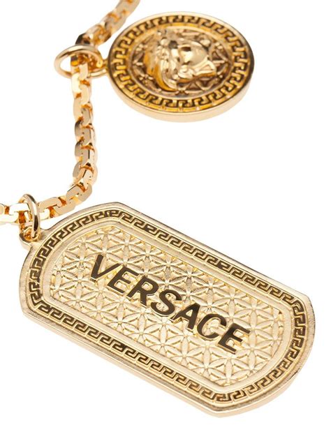 versace double dog tag necklace|VERSACE US .